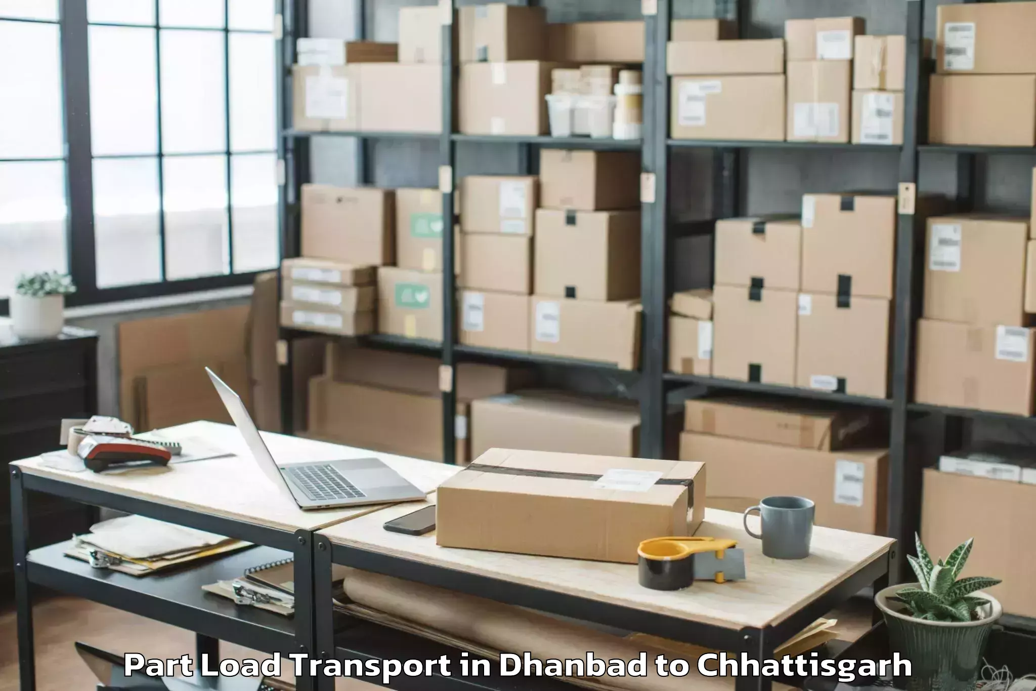 Reliable Dhanbad to Udaipur Dharamjaigarh Part Load Transport